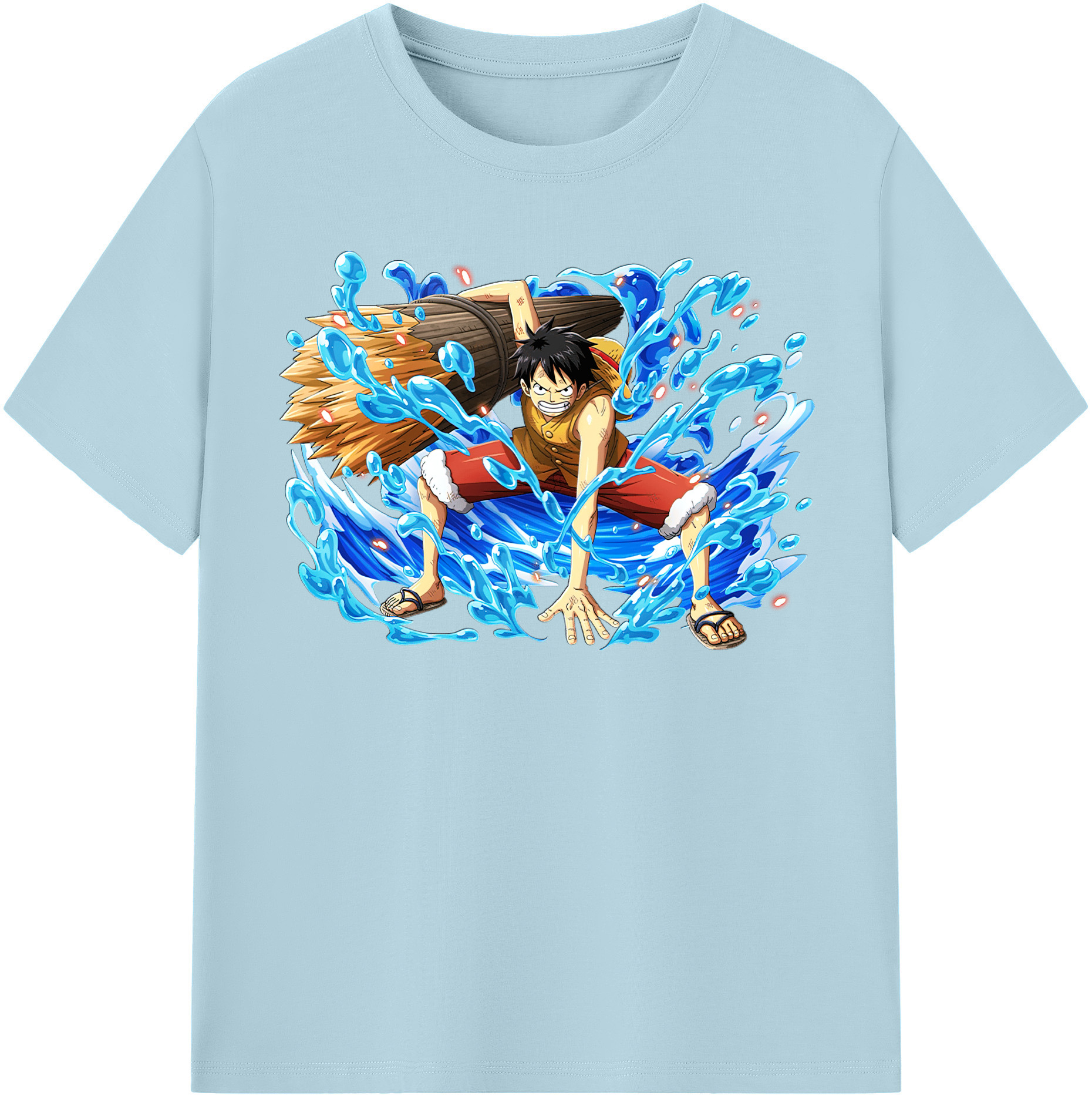 ワンピース モンキー・D・ルフィ ONE PIECE Monkey D. Luffy 綿100％半袖Tシャツ（フロントプリント）